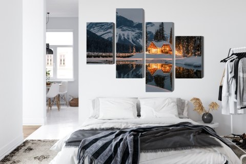 Obraz Wieloczęściowy Emerald Lake W Kanadzie Zimą Canvas Naturalny 120x75 LBS-2403-NC120-75_2X30-75_2X30-45