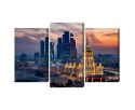 Obraz Wieloczęściowy Widok Z Lotu Ptaka Na Panoramę Moskwy Canvas Naturalny 180x120 LBS-2845-NC180-120_1X60-120_2X60-90