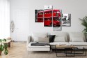 Obraz Wieloczęściowy Autobus Piętrowy W Londynie Canvas Naturalny 160x100 LBS-2191-NC160-100_2X40-100_2X40-60