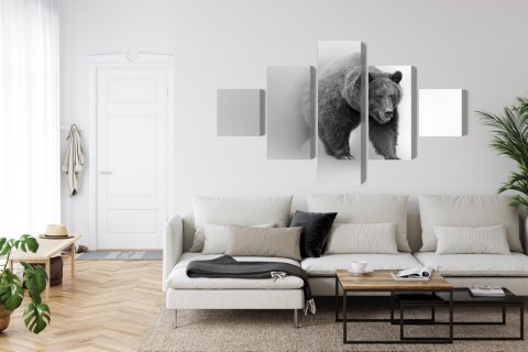 Obraz Wieloczęściowy Niedźwiedź We Mgle 3D Canvas 150x90 LBS-4687-C150-90_1X30-90_2X30-60_2X30-30