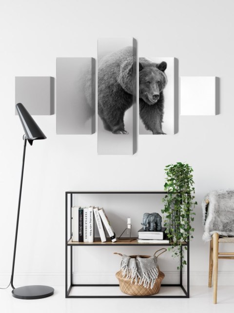 Obraz Wieloczęściowy Niedźwiedź We Mgle 3D Canvas 250x150 LBS-4687-C250-150_1X50-150_2X50-100_2X50-50