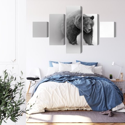 Obraz Wieloczęściowy Niedźwiedź We Mgle 3D Canvas Naturalny 250x150 LBS-4687-NC250-150_1X50-150_2X50-100_2X50-50