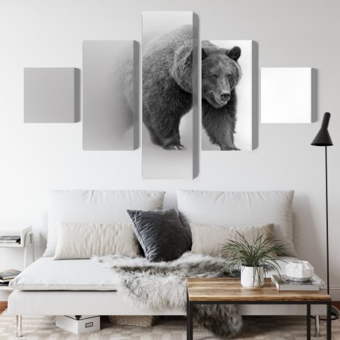 Obraz Wieloczęściowy Niedźwiedź We Mgle 3D Canvas Naturalny 250x150 LBS-4687-NC250-150_1X50-150_2X50-100_2X50-50