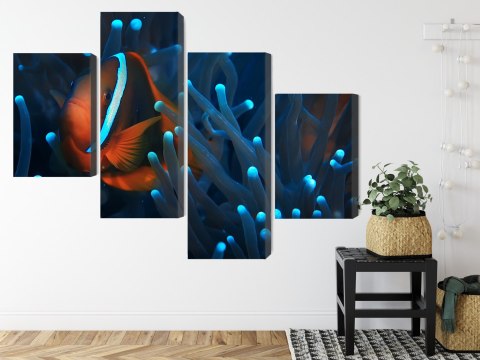 Obraz Wieloczęściowy Błazenek W Anemonie 3D Canvas 240x150 LBS-3666-C240-150_2X60-150_2X60-90