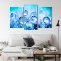 Obraz Wieloczęściowy Krople Rosy Na Nasionach Mniszka Lekarskiego W Skali Makro Canvas 180x120 LBS-3704-C180-120_1X60-120_2X60-