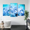 Obraz Wieloczęściowy Krople Rosy Na Nasionach Mniszka Lekarskiego W Skali Makro Canvas 180x120 LBS-3704-C180-120_1X60-120_2X60-