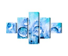 Obraz Wieloczęściowy Krople Rosy Na Nasionach Mniszka Lekarskiego W Skali Makro Canvas 200x120 LBS-3707-C200-120_1X40-120_2X40-