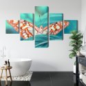 Obraz Wieloczęściowy Motyl Na Liściu W Skali Makro Canvas 150x90 LBS-3942-C150-90_1X30-90_2X30-60_2X30-30