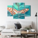 Obraz Wieloczęściowy Motyl Na Liściu W Skali Makro Canvas Naturalny 160x120 LBS-3940-NC160-120_2X40-120_2X40-80