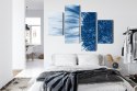Obraz Wieloczęściowy Niebieski Słonecznik W Skali Makro Canvas Naturalny 120x75 LBS-3911-NC120-75_2X30-75_2X30-45