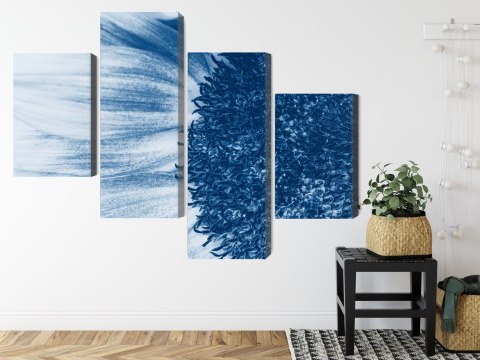 Obraz Wieloczęściowy Niebieski Słonecznik W Skali Makro Canvas Naturalny 240x150 LBS-3911-NC240-150_2X60-150_2X60-90