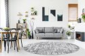 Dywan okrągły TREX LINES kolor szary r160 Hakano - RUG/LU/TREX/LINES/GREY+WHITE/R160