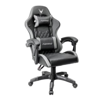 VARR FIORANO GAMING CHAIR 2 PILLOWS BACK RECLINE FOTEL GAMINGOWY 2 PODUSZKI ODCHYLANE OPARCIE GREY + BLACK [45841]