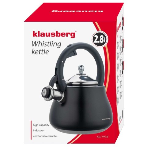 CZAJNIK STALOWY Z GWIZDKIEM 2,8L KLAUSBERG KB-7918