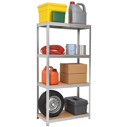 Regał magazynowy 4 poziomy 174x80x40 150 kg srebrny