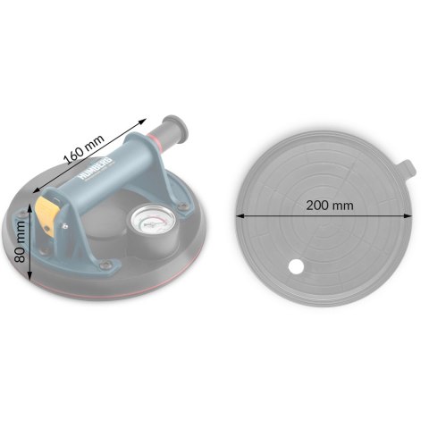 Przyssawka do płytek próżniowa z pompką do 200 kg Humberg HM-161