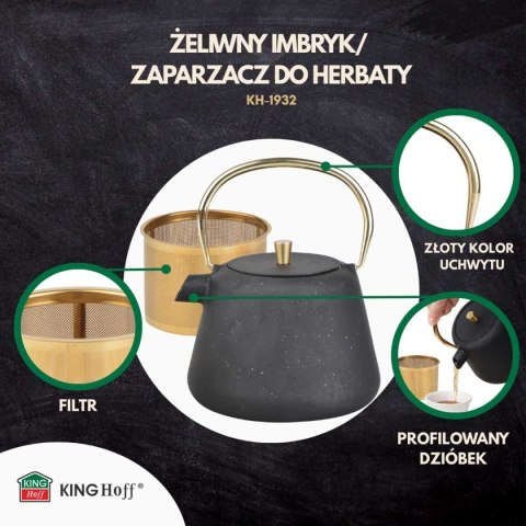 ZAPARZACZ ŻELIWNY IMBRYK 1L Z FILTREM KINGHOFF KH-1932