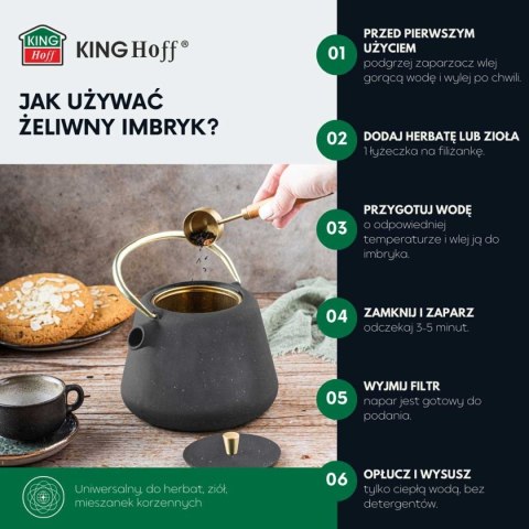 ZAPARZACZ ŻELIWNY IMBRYK 1L Z FILTREM KINGHOFF KH-1932
