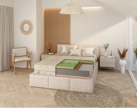 Materac piankowy RELAX termoregulacyjnY H3H4 180X200x22 BAMBOO