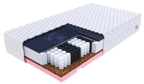 Materac kieszeniowy GINASO visco, kokos, pianka HR 200 x 200 H2 średnio miękki H3 średnio twardy 28 cm