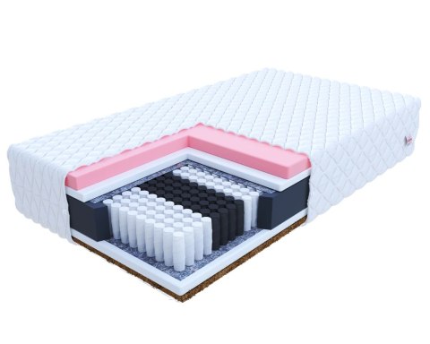 Materac multipocketowy IVREA pianka visco, kokos - 180 x 200 - H4 twardy / H3 średnio twardy - 22 cm