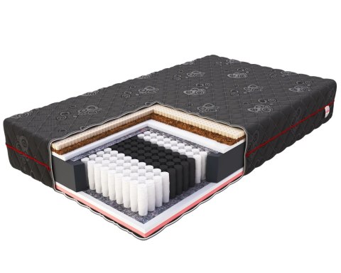 Materac multipocketowy FORZA kokos, lateks, visco - 100 x 200 - H4 twardy / H3 średnio twardy - 22 cm