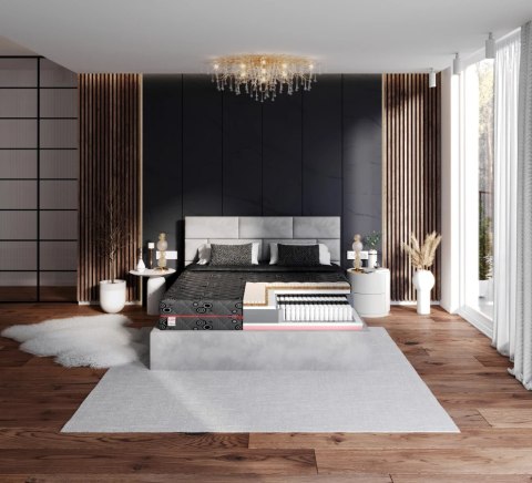 Materac multipocketowy FORZA kokos, lateks, visco - 100 x 200 - H4 twardy / H3 średnio twardy - 22 cm