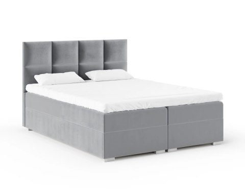 Łóżko kontynentalne PORTLAND podnoszony stelaż, 2 pojemniki na pościel - 160x200 - PARIS - White