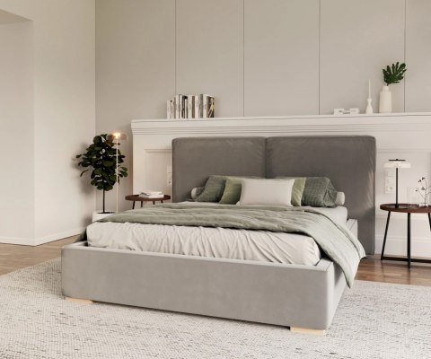 Łóżko tapicerowane BRISTOL z pojemnikiem i stelażem podnoszonym  180x200  SZTRUKS  Beż