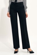 Spodnie Czarne spodnie typu wide leg SD108 Black - Nife Nife