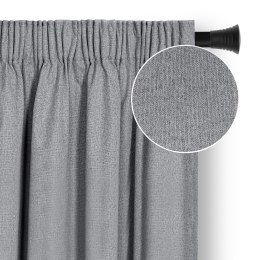 RESTILO zasłona CORITA kolor stalowy taśma materiał blackout, len 140x250 - CURT/RES/BLACKOUTLINEN/CORITA/PLEAT/DARKGREY/140X250