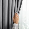 RESTILO zasłona CORITA kolor stalowy taśma materiał blackout, len 140x250 - CURT/RES/BLACKOUTLINEN/CORITA/PLEAT/DARKGREY/140X250