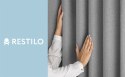 RESTILO zasłona CORITA kolor stalowy taśma materiał blackout, len 140x270 - CURT/RES/BLACKOUTLINEN/CORITA/PLEAT/DARKGREY/140X270