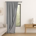 RESTILO zasłona CORITA kolor stalowy taśma materiał blackout, len 140x270 - CURT/RES/BLACKOUTLINEN/CORITA/PLEAT/DARKGREY/140X270