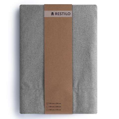 RESTILO zasłona CORITA kolor stalowy taśma materiał blackout, len 140x270 - CURT/RES/BLACKOUTLINEN/CORITA/PLEAT/DARKGREY/140X270