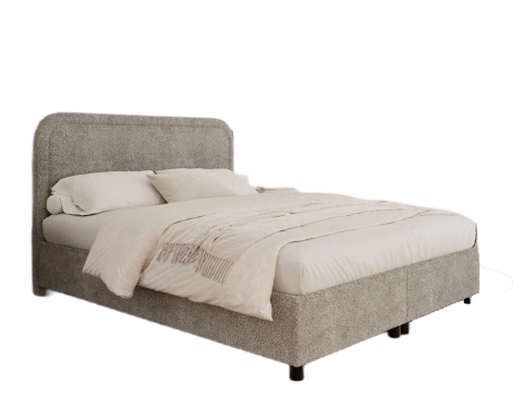 Łóżko tapicerowane BALETTO stelaż podnoszony 160x200 CLEO Szary