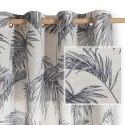 RESTILO zasłona PALMERA kolor beżowy przelotki srebrne materiał len, mikrofibra 135x250 - CURT/RES/LINEN/PALMERA/EYELETS/BEIGE/1