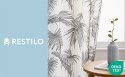 RESTILO zasłona PALMERA kolor beżowy przelotki srebrne materiał len, mikrofibra 135x250 - CURT/RES/LINEN/PALMERA/EYELETS/BEIGE/1