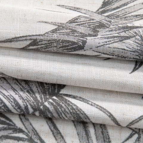 RESTILO zasłona PALMERA kolor beżowy przelotki srebrne materiał len, mikrofibra 135x250 - CURT/RES/LINEN/PALMERA/EYELETS/BEIGE/1