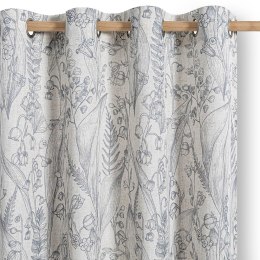 RESTILO zasłona SELVETIA kolor szary przelotki srebrne materiał len, mikrofibra 135x250 - CURT/RES/LINEN/SELVETIA/EYELETS/GREY/1