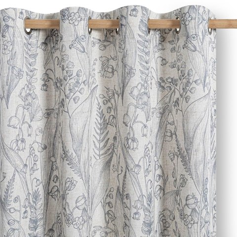 RESTILO zasłona SELVETIA kolor szary przelotki srebrne materiał len, mikrofibra 135x250 - CURT/RES/LINEN/SELVETIA/EYELETS/GREY/1