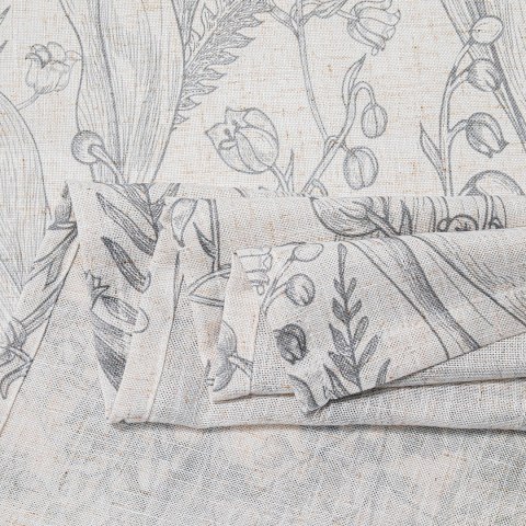 RESTILO zasłona SELVETIA kolor szary przelotki srebrne materiał len, mikrofibra 135x250 - CURT/RES/LINEN/SELVETIA/EYELETS/GREY/1