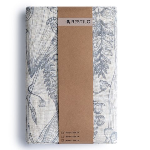 RESTILO zasłona SELVETIA kolor szary przelotki srebrne materiał len, mikrofibra 135x250 - CURT/RES/LINEN/SELVETIA/EYELETS/GREY/1