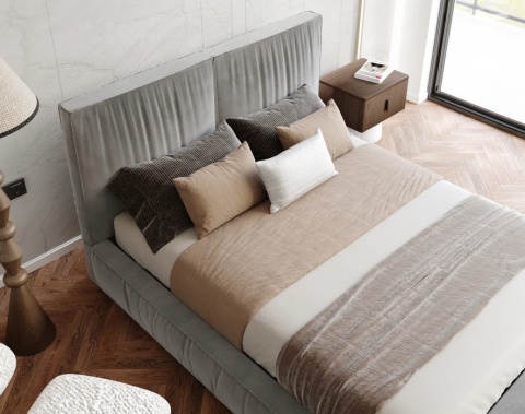 Łóżko tapicerowane ADORE nowoczesny design 90x200 TRINITY Grafitowy