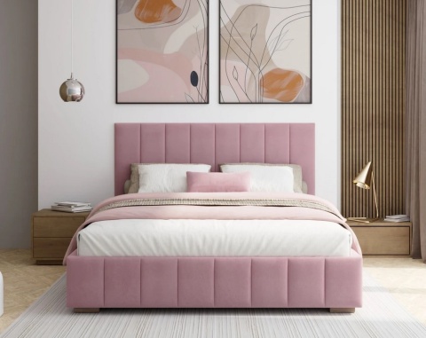Łóżko tapicerowane AUSTIN pojemnik stelaż metalowy 180x200 PARIS Pink
