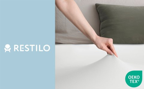 Prześcieradło AMBER kolor biały styl klasyczny materiał jersey 180-200x200 DecoKing - FITTED/AMBER/WHI/180-200x200+30