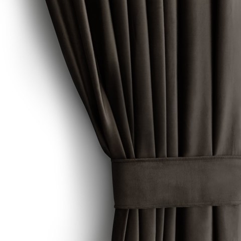 Zasłona VELVET  brązowy   velvet 140x270 ameliahome - CURT/AH/VELVET/PLEAT/D.BROWN/140X270/1PC