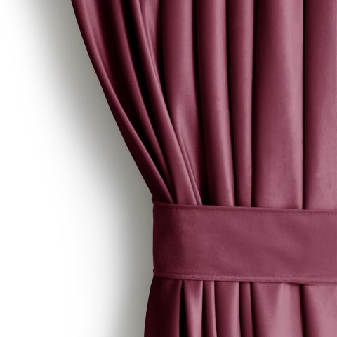 Zasłona VELVET kolor bordowy  przelotki srebrne velvet 140x270 ameliahome - CURT/AH/VELVET/EYELETS/BURGUNDY/140X27