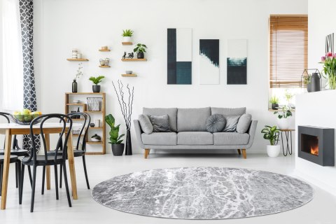 Dywan okrągły TREX BETON kolor szary r120 Hakano - RUG/LU/TREX/BETON/GREY/R120
