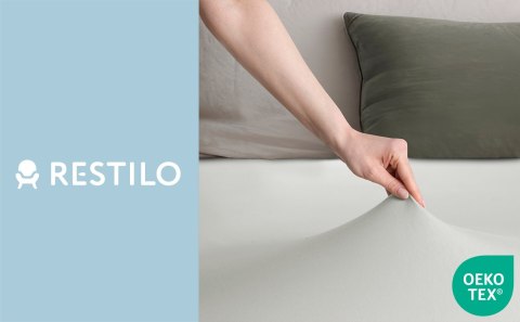 Prześcieradło AMBER kolor biały styl klasyczny materiał jersey 200-220x200 DecoKing - FITTED/AMBER/PEARLOYSTER/200-220x200+30